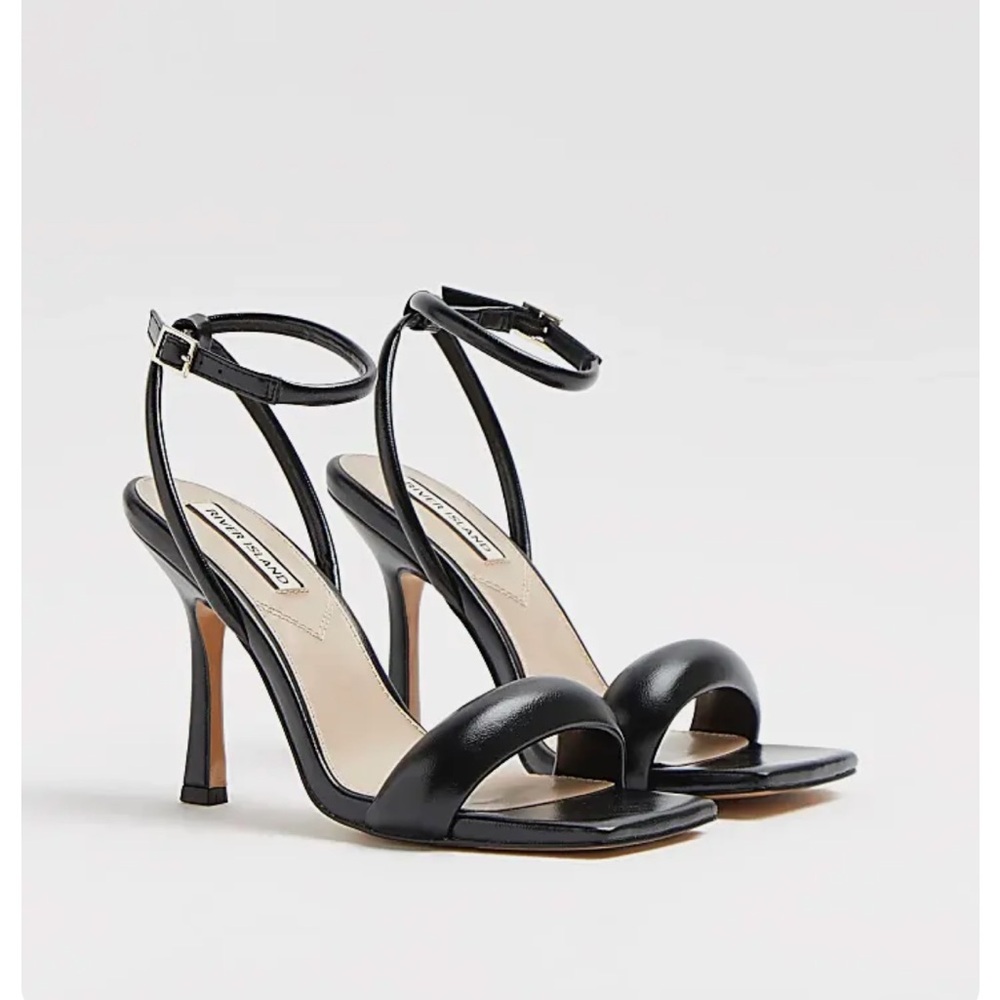 River Island padded barely there heeled sandal in black